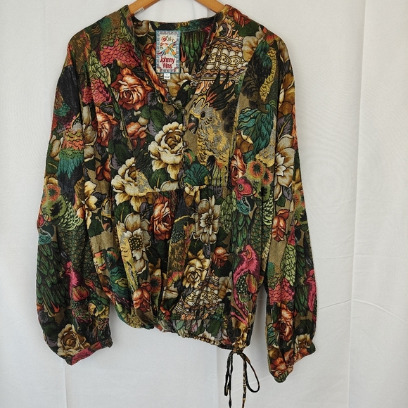 Johnny Was Parrot Cosima Blouse Multicolor Floral Size Small - Picture 5 of 15